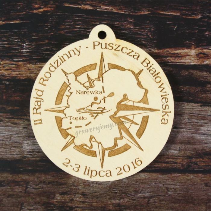 Medal drewniany, Róża Wiatrów