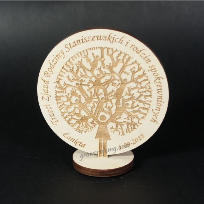Medal drewniany stojący 10 Zjazd rodzinny