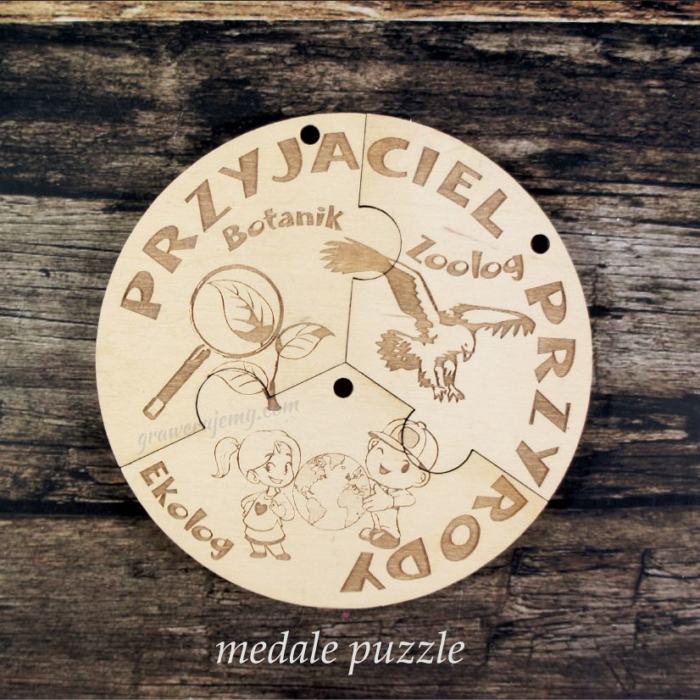 Medale puzzle, przyjaciel przyrody